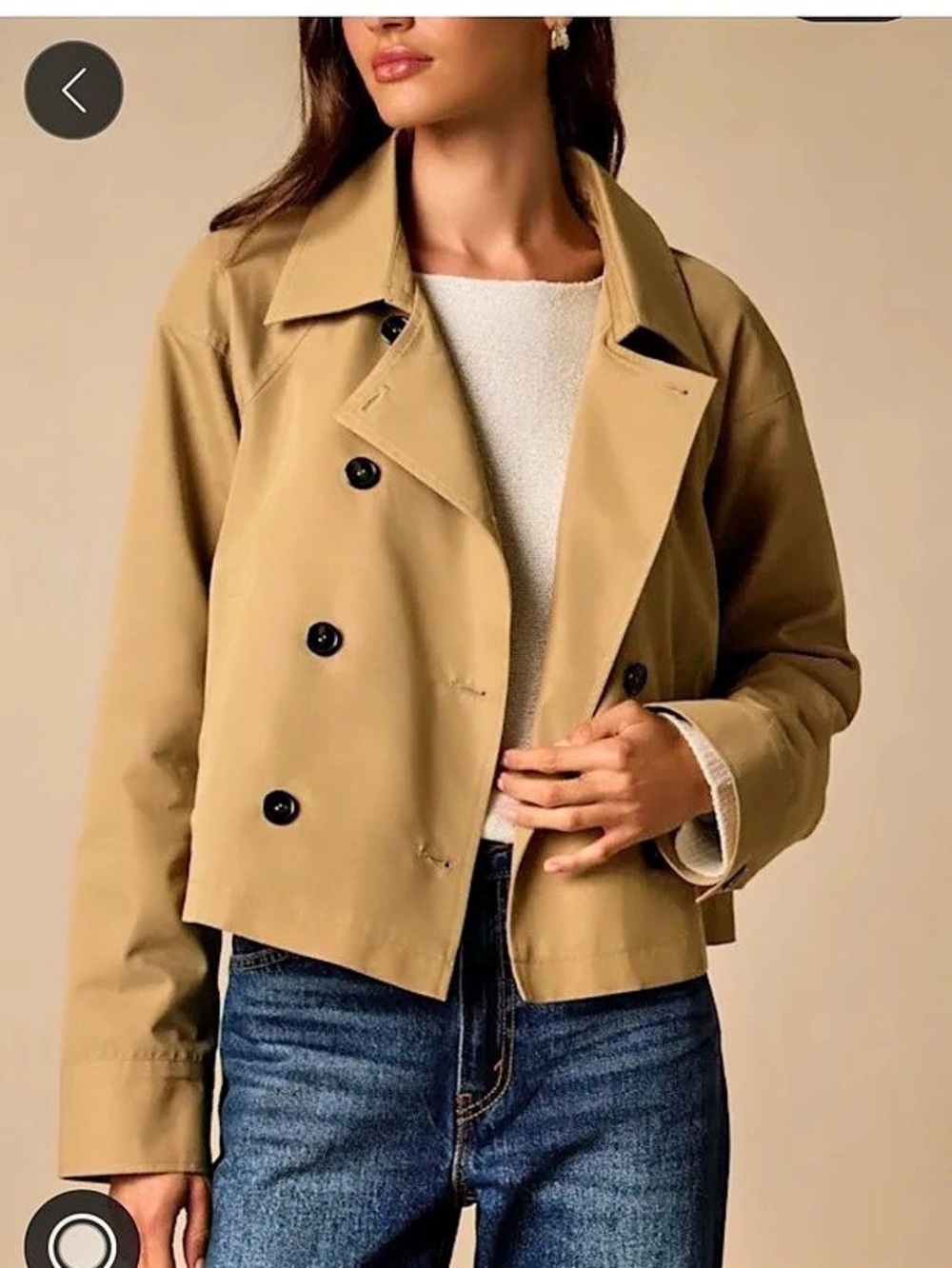 Double-Breasted Trench Jacket in Brown Like New